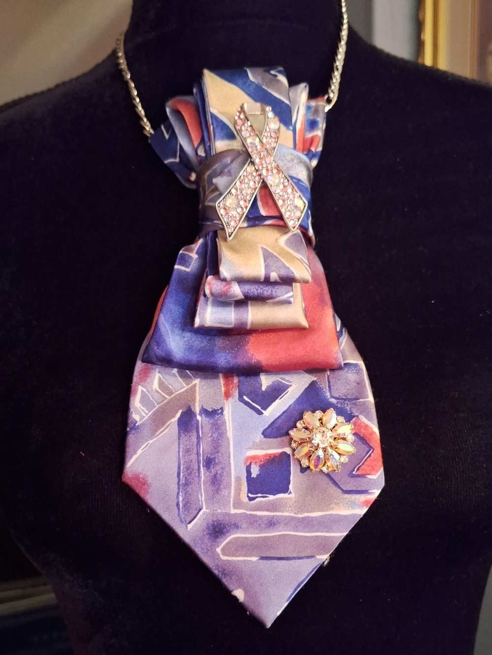 Manhattan Upcycled Necktie Necklace
